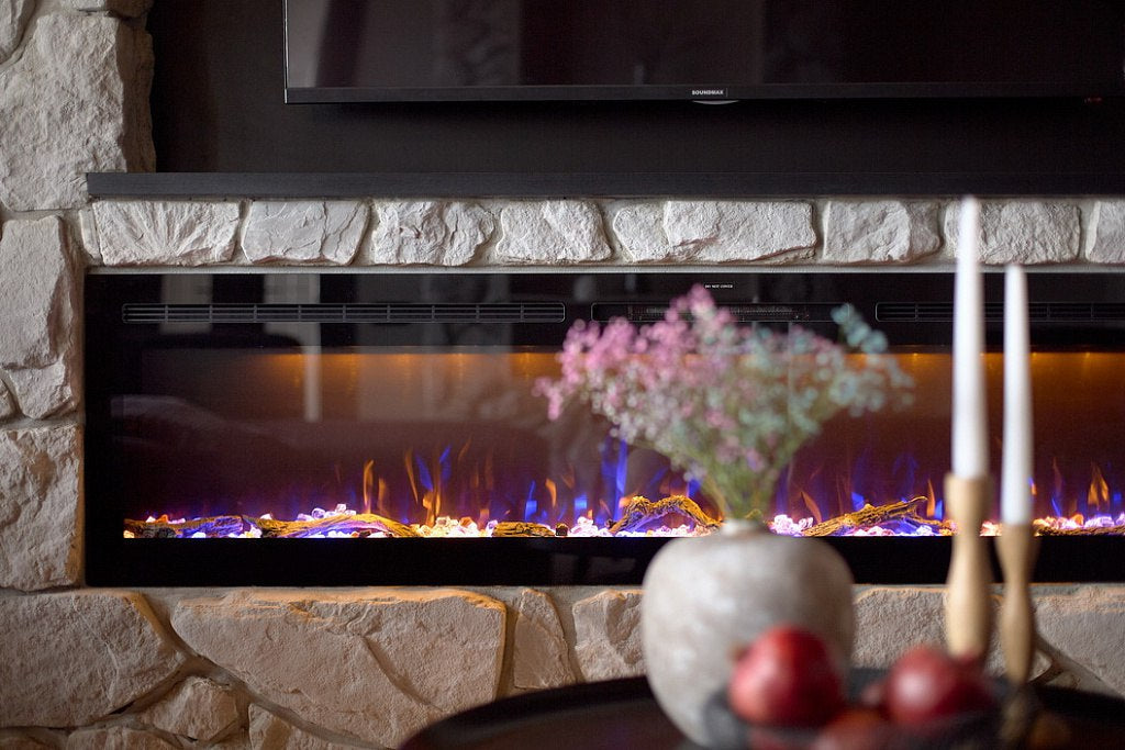 Chimenea eléctrica de pared con calefacción