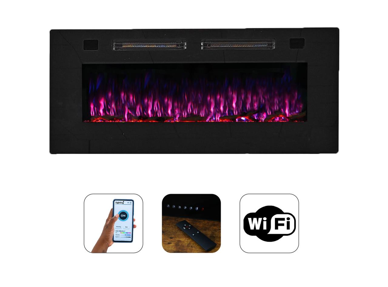 Mystflame Crystal 42 WiFi Chimenea Eléctrica de Pared (AnxAlxPr) 1068x460x81 mm