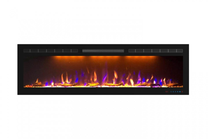 Chimenea eléctrica Mystflame Crystal 60 Wi-Fi. Chimenea de pared con calefacción y sonido de fuego.