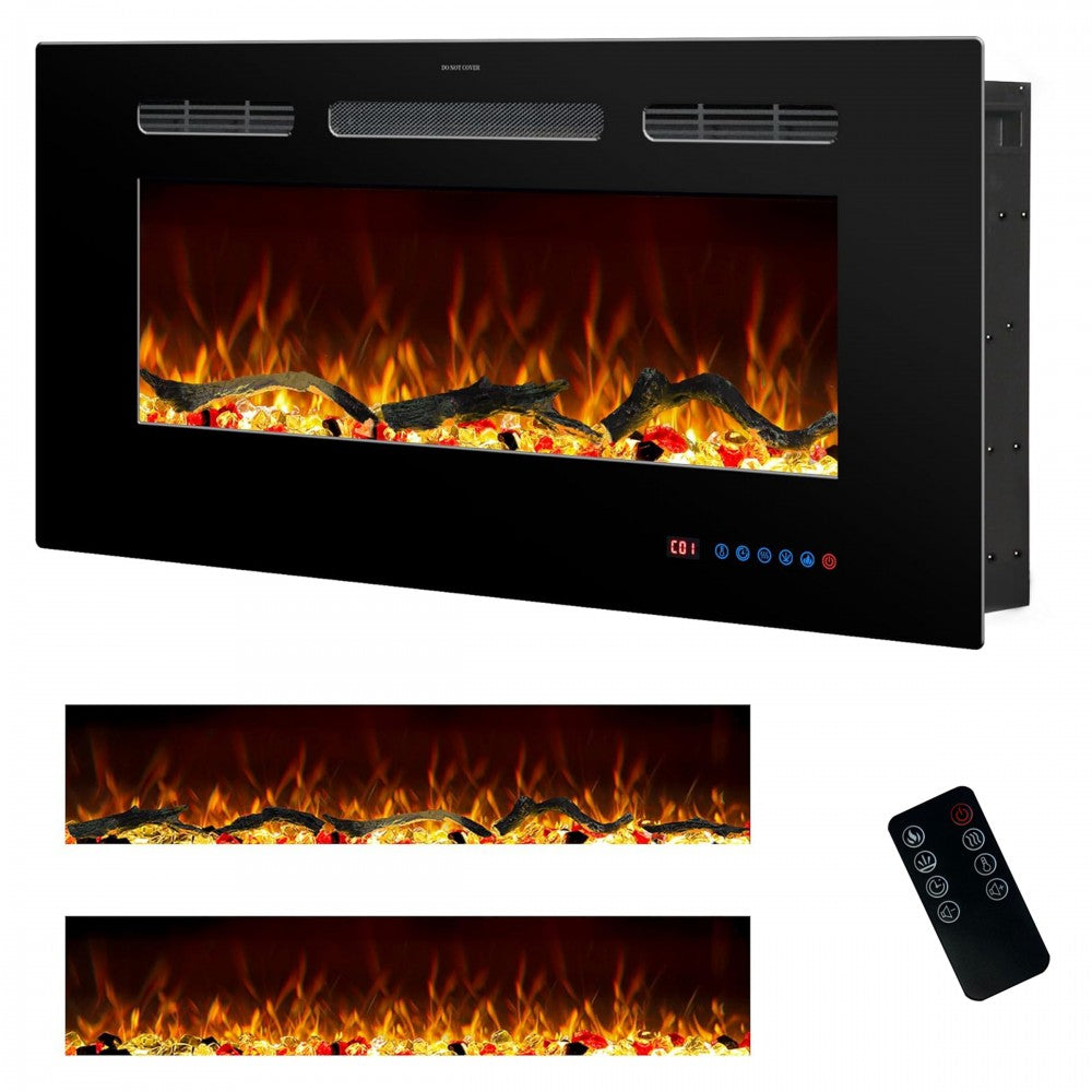 Chimenea eléctrica de pared de hasta 1 metro. La chimenea eléctrica Mystflame Galaxy 36 tiene un ancho de 90 cm.