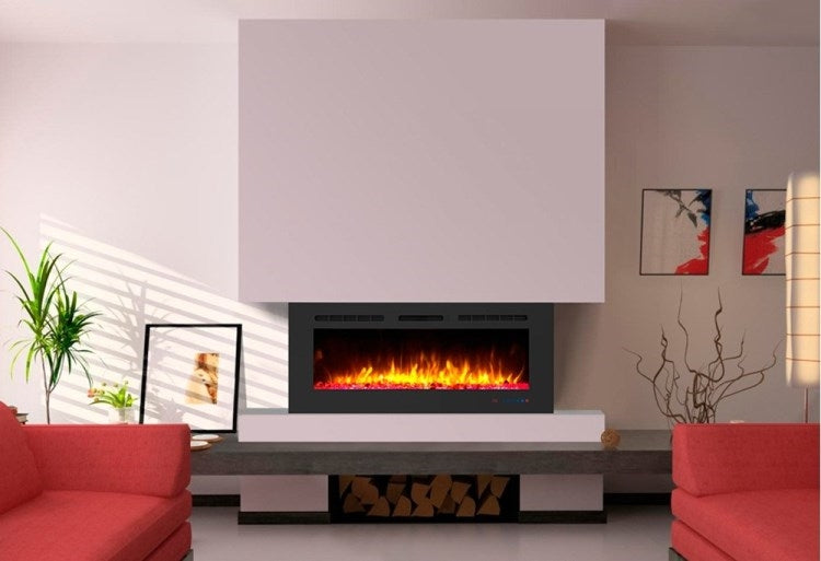 Chimenea eléctrica de pared de hasta un metro de ancho para el salón. Mystflame Galaxy.