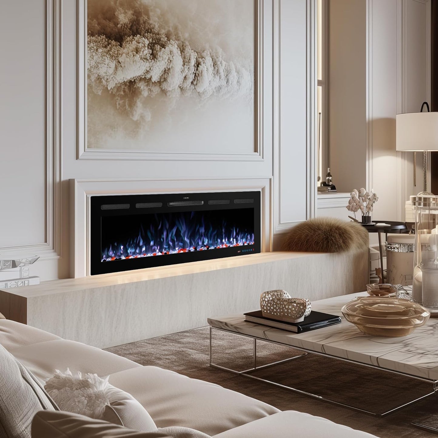 Mystflame Galaxy 60 PRO WiFi Chimenea Eléctrica de Pared (AnxAlxPr) 1524x450x140 mm