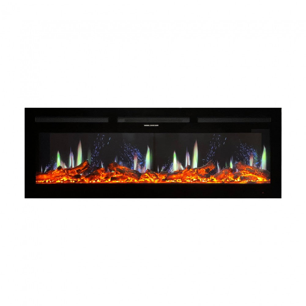 Mystflame V-Art 40: chimenea eléctrica 5D con la visualización de llamas más realista. Chimenea eléctrica con décor de troncos, sonido y calefacción.