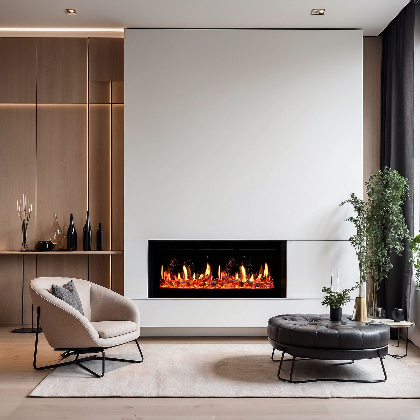 Mystflame V-Art 40: el chimenea eléctrica de pared más realista, con un ancho de 1 metro.