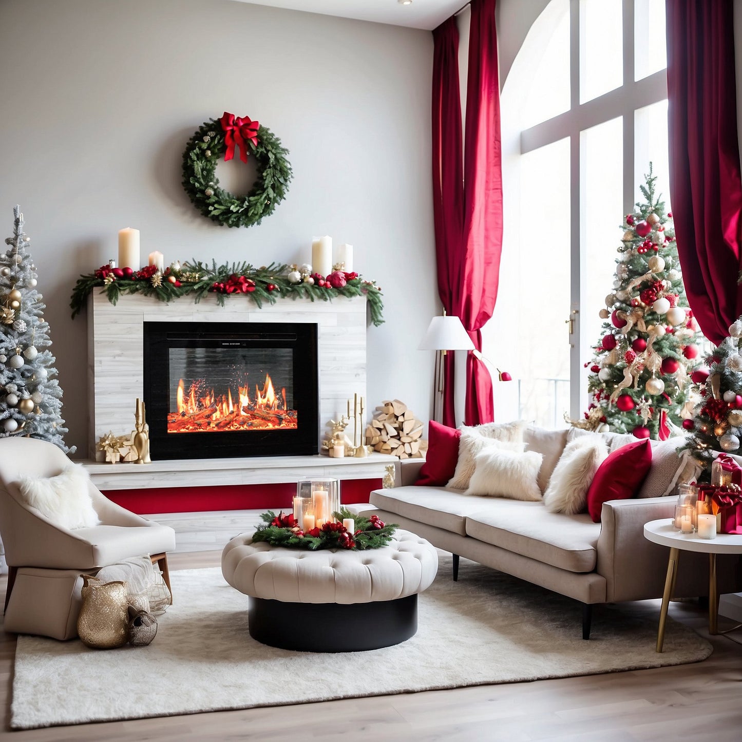 Mystflame V-Art 25: chimenea eléctrica de pie con troncos, calefacción y sonido. La chimenea eléctrica empotrada más realista.