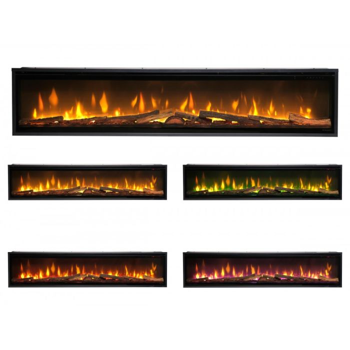 Chimenea eléctrica de pared Dimplex Ignite Evolve 74 con llama multicolor.