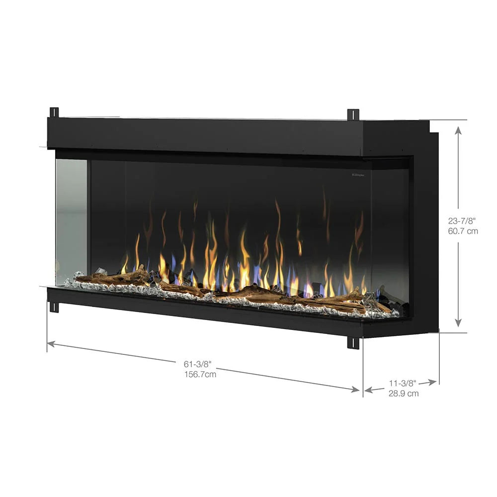 Dimensiones de la chimenea eléctrica Dimplex Ignite Bold 60.