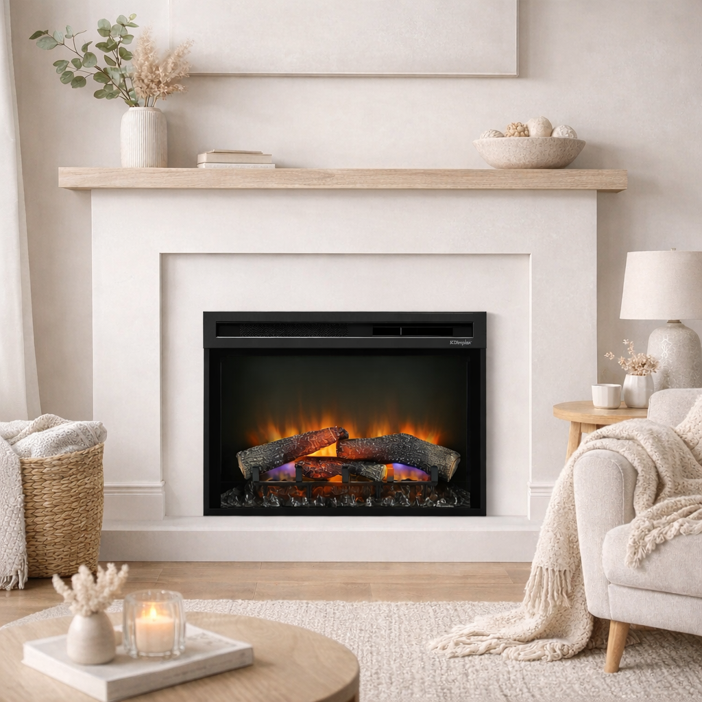 chimeneas eléctricas empotrables Dimplex Optiflame Firebox XHD con efecto de llama Optiflame