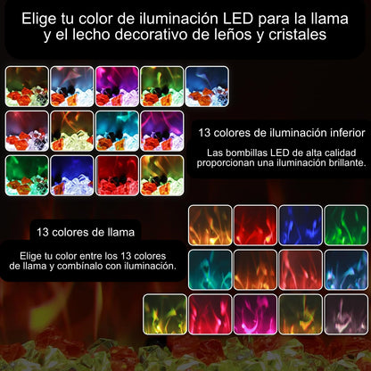 Llama multicolor de la chimenea eléctrica Mystflame 3D Perla 50