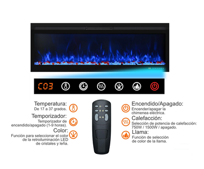 Funcionalidad de la chimenea eléctrica Mystflame 3D Perla 50.