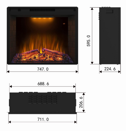Mystflame GoodFire LED EF28 Decorative Electric Fireplace (H×W×D) 747x598x225 mm