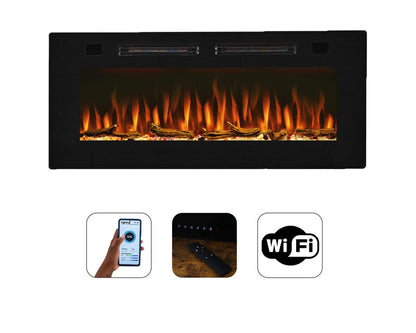 Mystflame Crystal 42 WiFi Chimenea Eléctrica de Pared (AnxAlxPr) 1068x460x81 mm