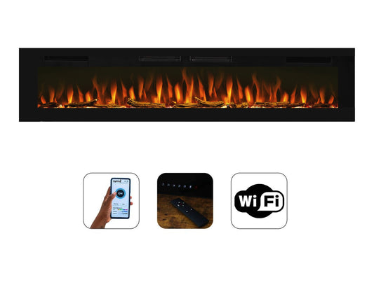 Mystflame Crystal 72 WiFi Chimenea Eléctrica de Pared (AnxAlxPr) 1829x460x81 mm