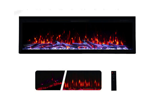 Weka Fireplace E60 Chimenea Eléctrica de Pared (AnxAlxPr) 1524x460x113 mm