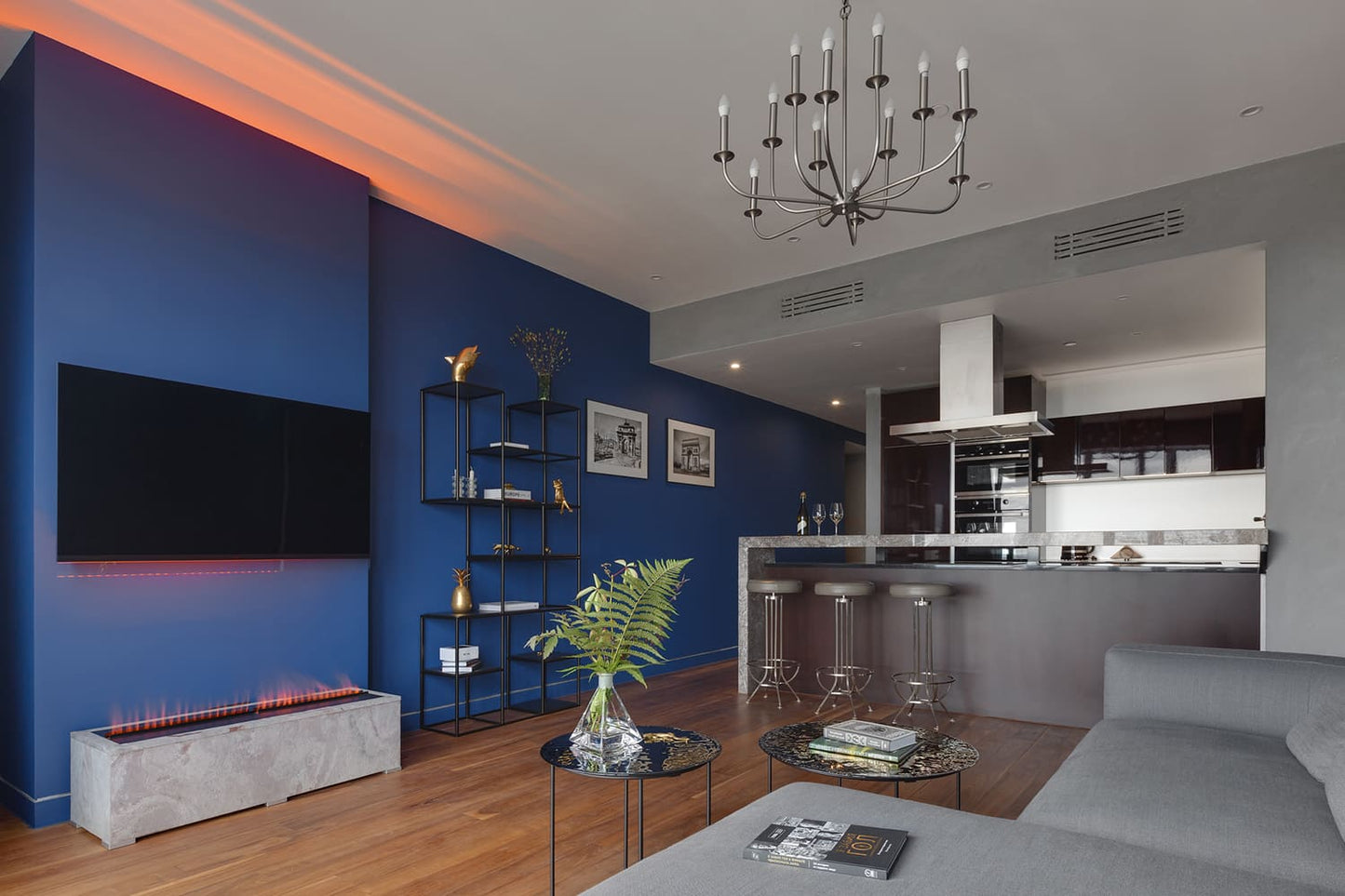 Chimenea eléctrica 3D de vapor de agua ideal para colocar bajo el televisor