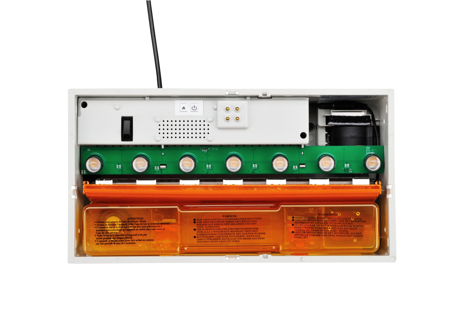 Construcción de la chimenea eléctrica de vapor Dimplex Cassette 400 LED Opti-Myst