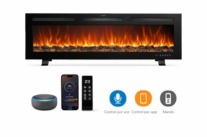 Chimenea eléctrica lineal de hasta 90 cm con patas Mystflame Galaxy Pro 36 NEW WiFi