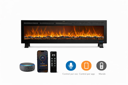 Chimenea eléctrica larga con patas Mystflame Galaxy Pro 50 NEW WiFi