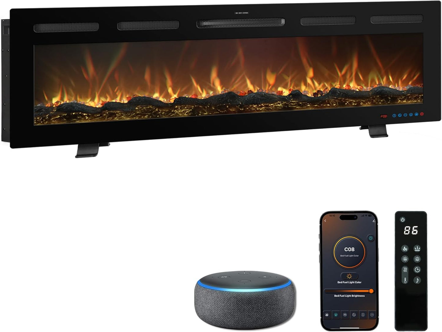 Chimenea eléctrica de suelo con patas y sonido Mystflame Galaxy Pro 60 NEW WiFi