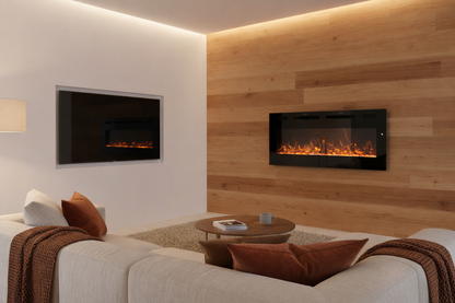 Chimenea eléctrica de pared barata Mystflame Crystal 42 New WiFi en el interior