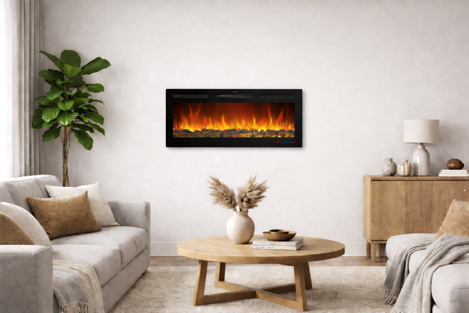 Chimenea eléctrica de pared con sonido Mystflame Galaxy Pro 36 NEW WiFi