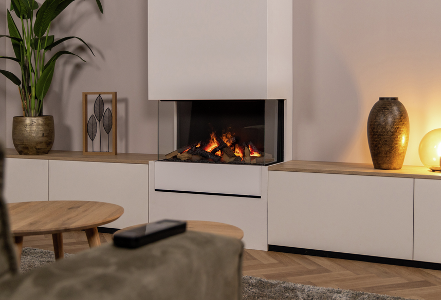 Chimenea eléctrica de vapor de tres caras con cristal y calefacción Dimplex 3 Step Multi Optimyst 3STEP-RGB-EU