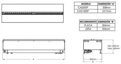 Dimplex Cassette 500 PRO RGB Multi Opti-Myst water vapor fireplace with water supply connection