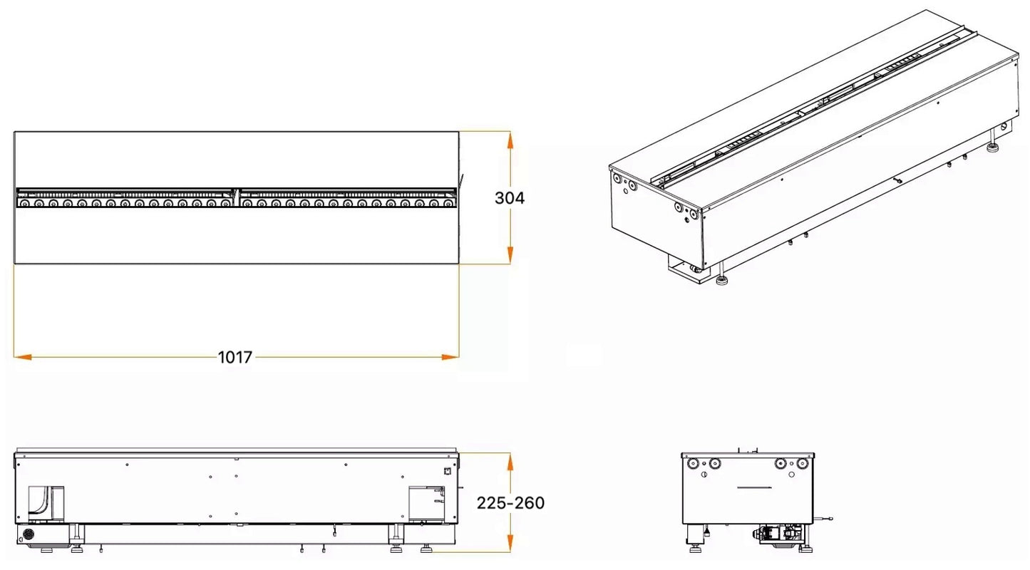 Dimplex Cassette 1000 PRO RGB Multi Opti-Myst water vapor electric fireplace with connection to the water supply