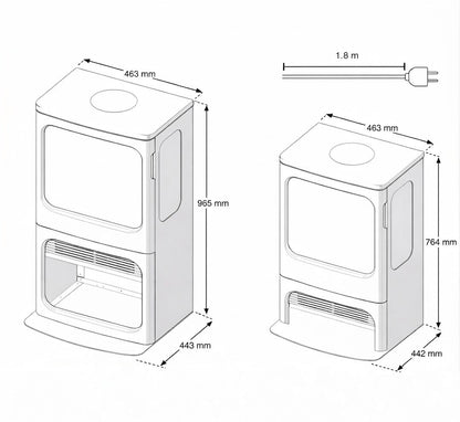 Dimplex Mapleton 80 Opti-Myst Lareira elétrica a vapor de pé com aquecimento (L×A×P) 463×764×442 mm