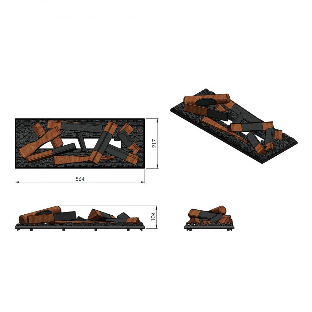 Dimplex Cassette 600 LED LOG Opti-Myst Water Vapor Electric Fireplace (WxHxD) 564x280x217 mm
