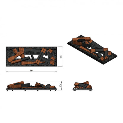 Dimplex Cassette 600 LED LOG Opti-Myst Water Vapor Electric Fireplace (WxHxD) 564x280x217 mm
