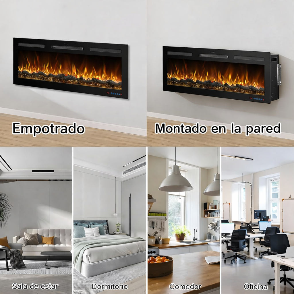 Opciones de instalación de la chimenea eléctrica Mystflame Galaxy Pro 60 NEW WiFi