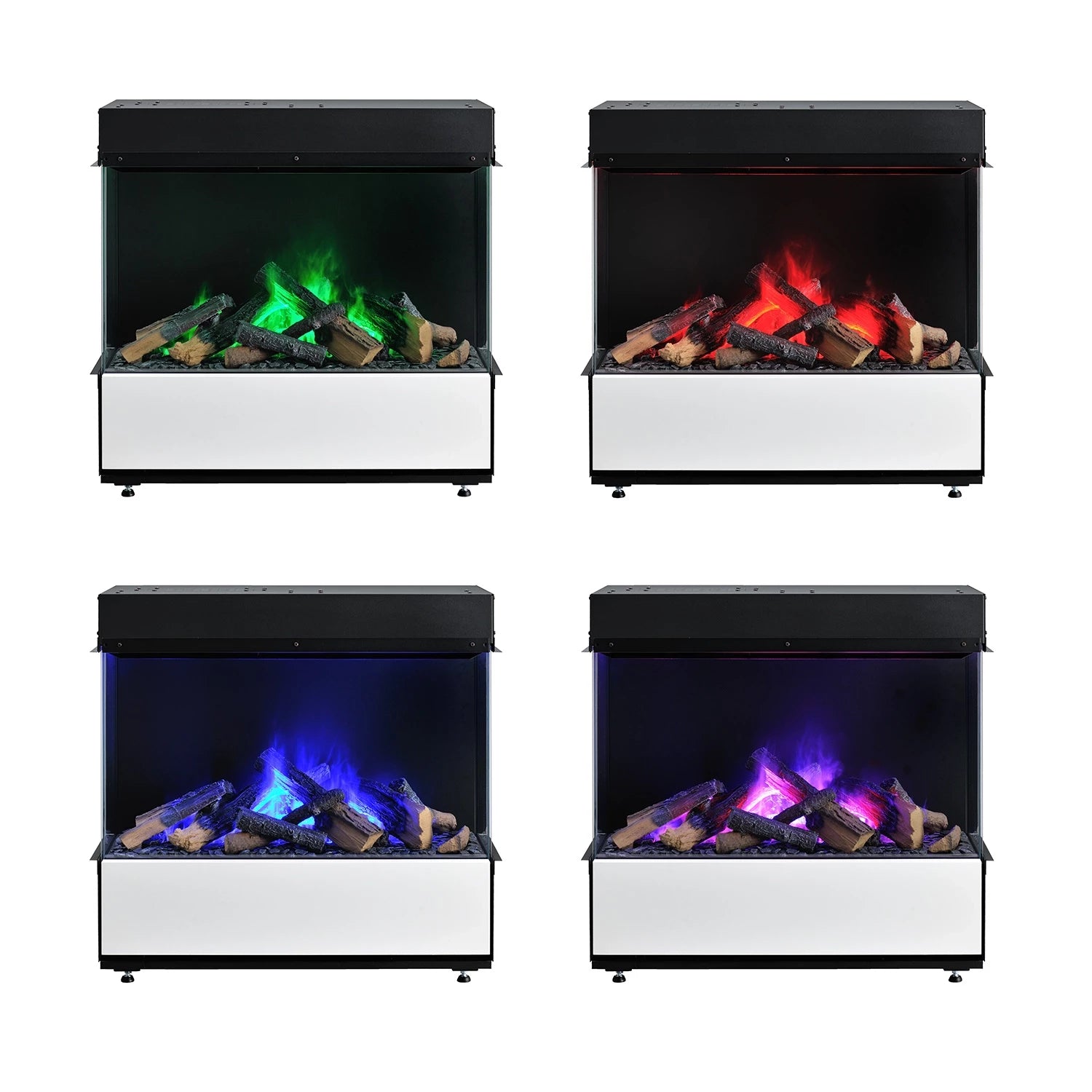 Modos de color de la llama de la chimenea eléctrica de vapor Dimplex 3 Step Multi Opti-Myst
