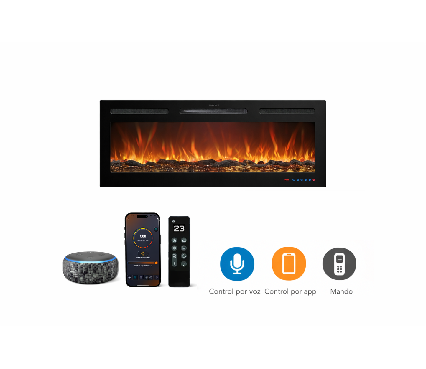 Mystflame Galaxy 36 Pro NEW WiFi Chimenea Eléctrica Con Sonido (AnxAlxPr) 914×450×140 mm