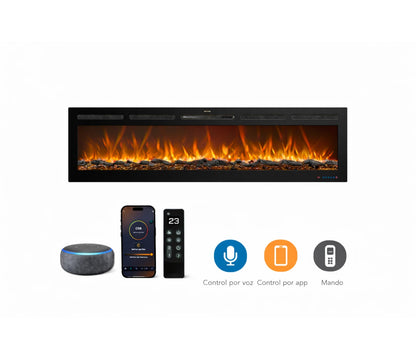 Mystflame Galaxy 50 Pro NEW WiFi Chimenea Eléctrica Con Sonido (AnxAlxPr) 1270×450×140 mm