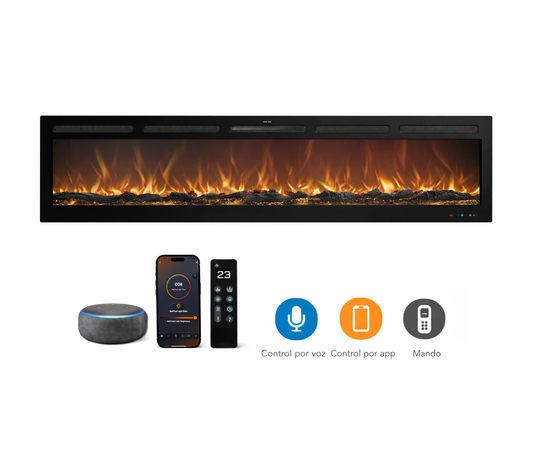 Mystflame Galaxy 72 Pro NEW WiFi Chimenea Eléctrica Con Sonido (AnxAlxPr) 1830×450×140 mm