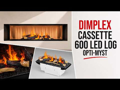 Dimplex Cassette 600 LED LOG Opti-Myst Water Vapor Electric Fireplace (WxHxD) 564x280x217 mm
