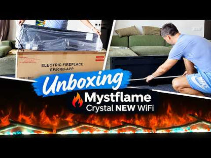 Mystflame Crystal 72 NEW WiFi Chimenea Eléctrica Económica (AnxAlxPr) 1829x450x80 mm