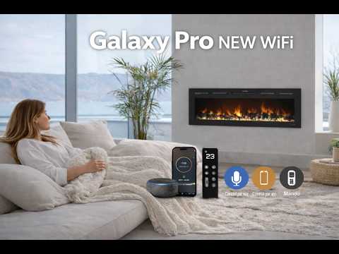 Descubre el video review de Mystflame Galaxy Pro NEW WiFi, una chimenea eléctrica con sonido, calefacción y control por voz.