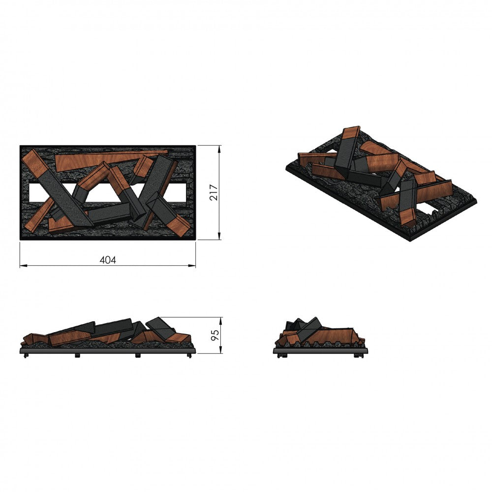 Dimplex Cassette 400 LED LOG Opti-Myst Chimenea Eléctrica de Vapor de Agua (AnxAlxPr) 404x271 x217 mm