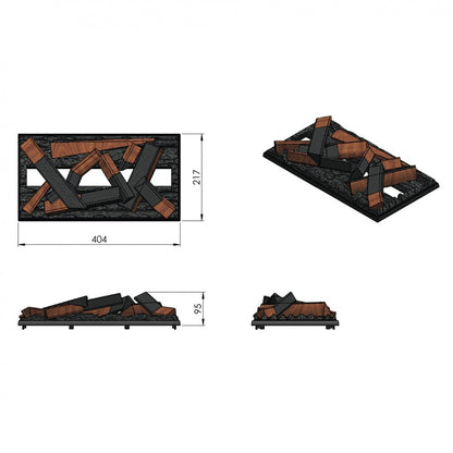 Dimplex Cassette 400 LED LOG Opti-Myst Chimenea Eléctrica de Vapor de Agua (AnxAlxPr) 404x271 x217 mm