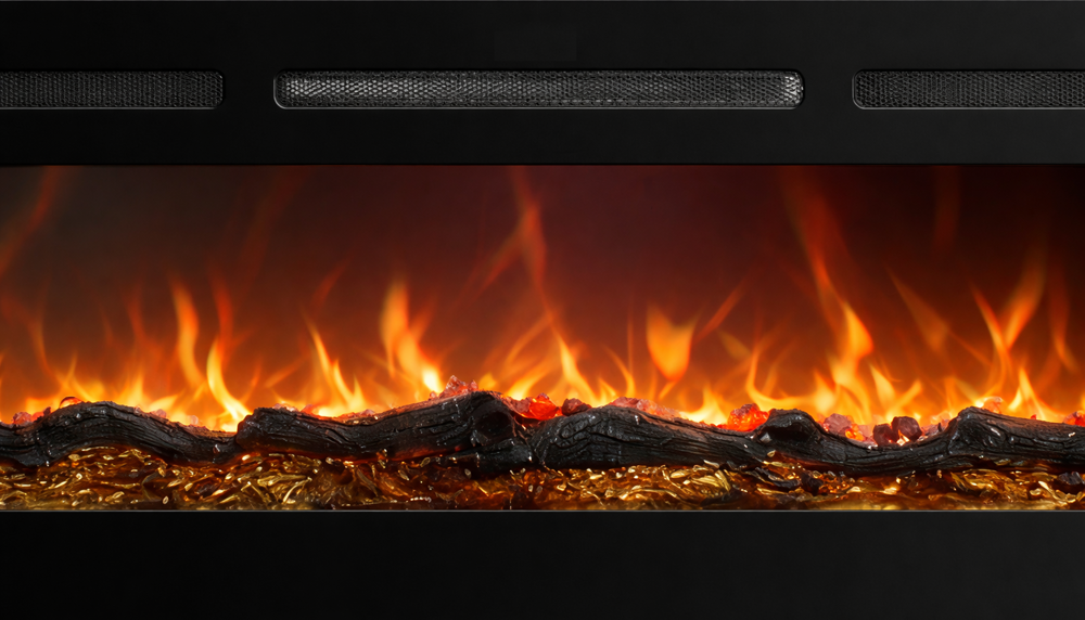 Llama realista en la chimenea eléctrica Mystflame Galaxy Pro NEW WiFi